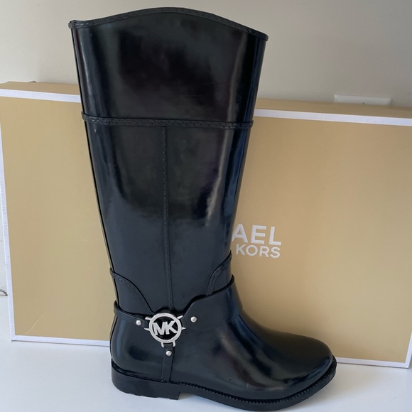 Michael Kors Fulton Harness Tall Rainboot Size 8 - Picture 7 of 13